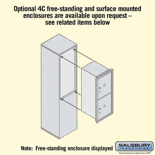 4C Horizontal Parcel Locker with 2 Doors - Your Locker Store
