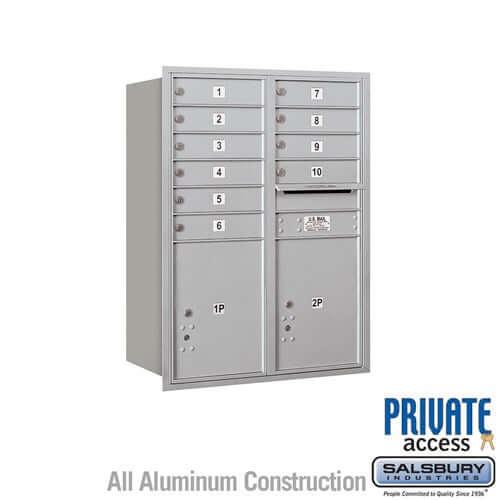 4C Horizontal Mailbox with 10 Doors & 2 Parcel Lockers - Your Locker Store