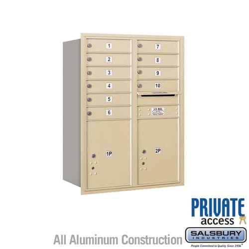 4C Horizontal Mailbox with 10 Doors & 2 Parcel Lockers - Your Locker Store