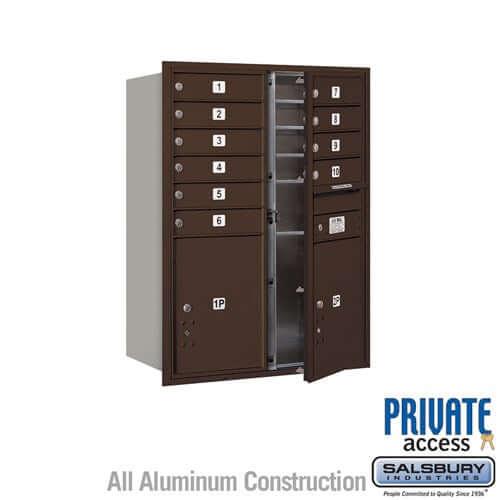 4C Horizontal Mailbox with 10 Doors & 2 Parcel Lockers - Your Locker Store