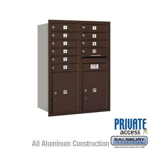 4C Horizontal Mailbox with 10 Doors & 2 Parcel Lockers - Your Locker Store