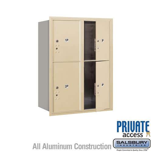 4C Horizontal Parcel Locker with 4 Doors - Your Locker Store