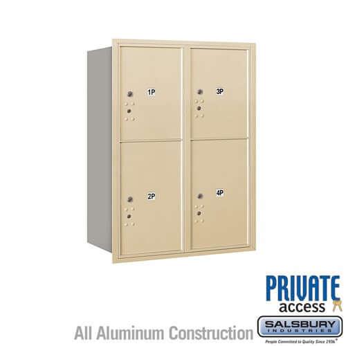 4C Horizontal Parcel Locker with 4 Doors - Your Locker Store