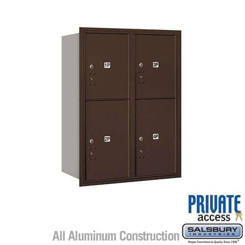 4C Horizontal Parcel Locker with 4 Doors - Your Locker Store