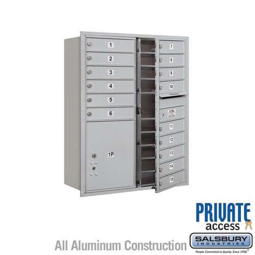 4C Horizontal Mailbox with 15 Doors & 1 Parcel Locker - Your Locker Store