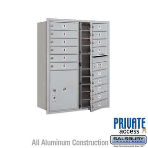 4C Horizontal Mailbox with 15 Doors & 1 Parcel Locker