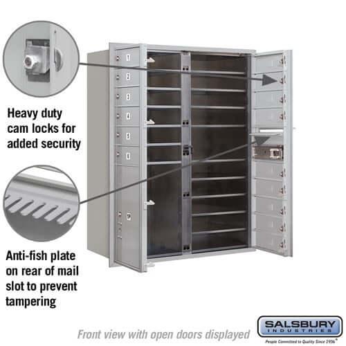 4C Horizontal Mailbox with 15 Doors & 1 Parcel Locker - Your Locker Store
