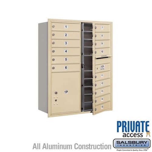 4C Horizontal Mailbox with 15 Doors & 1 Parcel Locker - Your Locker Store