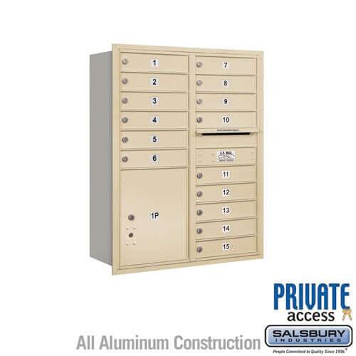 4C Horizontal Mailbox with 15 Doors & 1 Parcel Locker - Your Locker Store