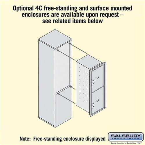 4C Horizontal Parcel Locker with 2 Doors - Your Locker Store