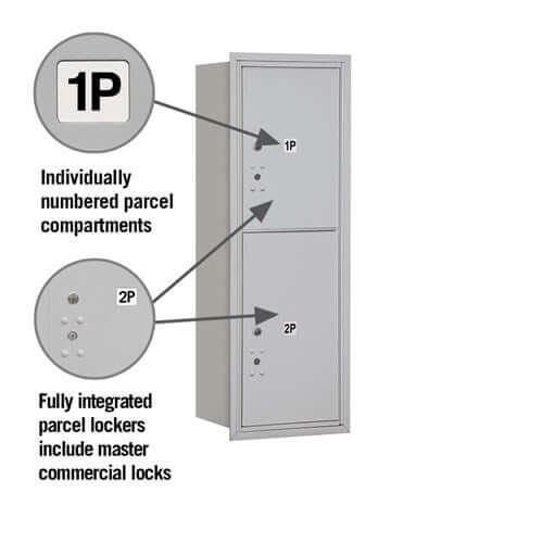 4C Horizontal Parcel Locker with 2 Doors - Your Locker Store
