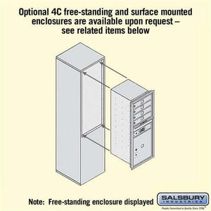 4C Horizontal Mailbox with 4 Doors & 1 Parcel Locker