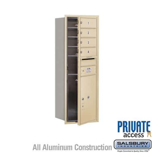 4C Horizontal Mailbox with 4 Doors & 1 Parcel Locker - Your Locker Store