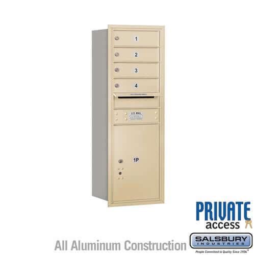 4C Horizontal Mailbox with 4 Doors & 1 Parcel Locker - Your Locker Store