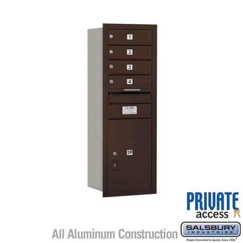 4C Horizontal Mailbox with 4 Doors & 1 Parcel Locker - Your Locker Store