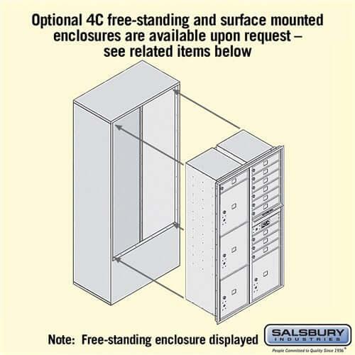 4C Horizontal Mailbox with 10 Doors & 4 Parcel Lockers - Your Locker Store