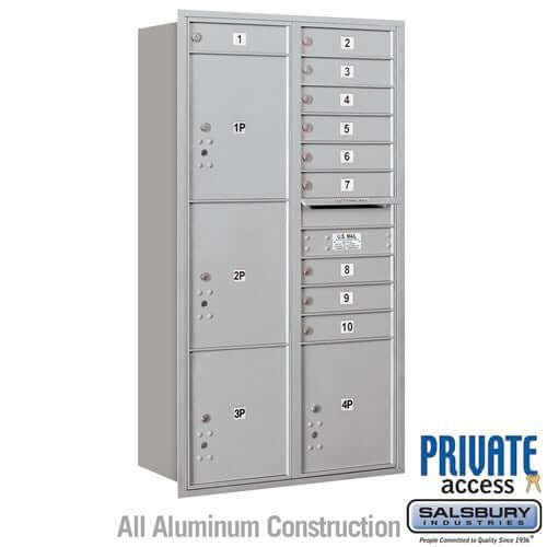 4C Horizontal Mailbox with 10 Doors & 4 Parcel Lockers - Your Locker Store