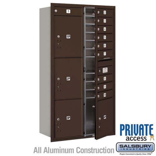 4C Horizontal Mailbox with 10 Doors & 4 Parcel Lockers - Your Locker Store