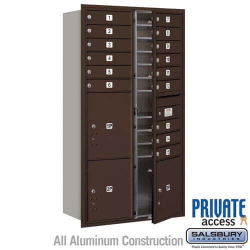 4C Horizontal Mailbox with 15 Doors & 3 Parcel Lockers - Your Locker Store