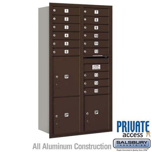 4C Horizontal Mailbox with 15 Doors & 3 Parcel Lockers - Your Locker Store