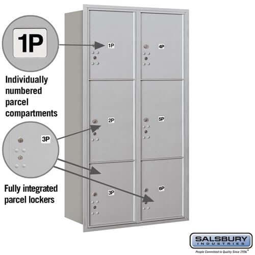 4C Horizontal Parcel Locker with 6 Parcel Doors - Your Locker Store