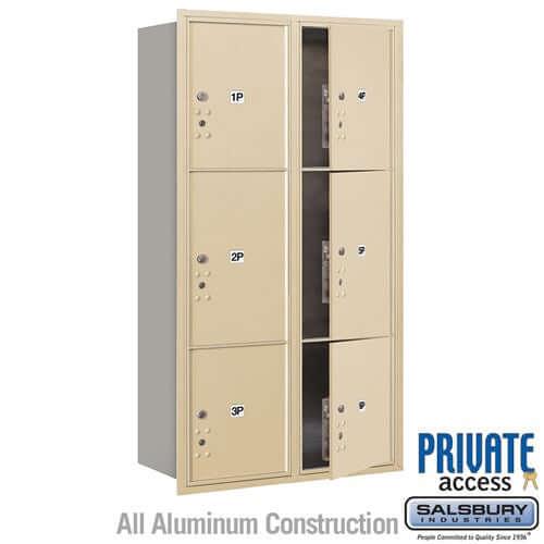 4C Horizontal Parcel Locker with 6 Parcel Doors - Your Locker Store