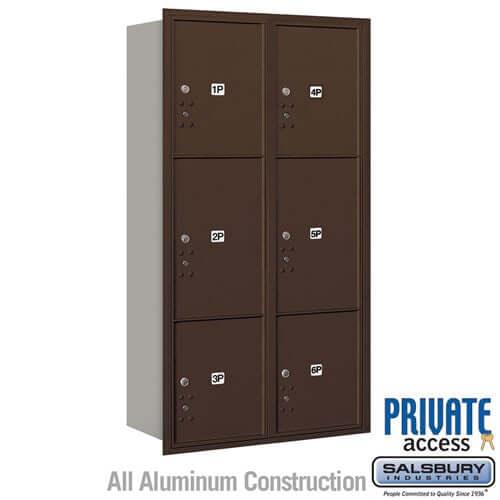 4C Horizontal Parcel Locker with 6 Parcel Doors - Your Locker Store