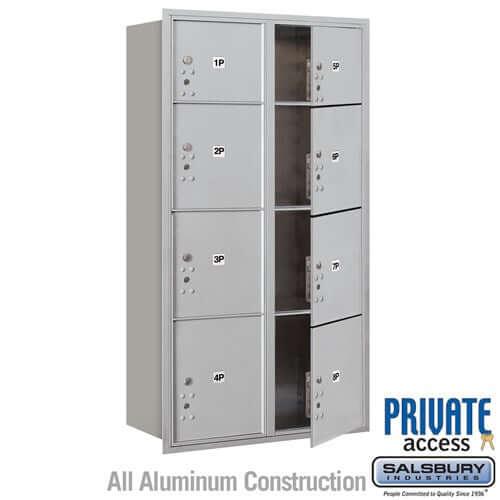 4C Horizontal Mailbox with 8 Parcel Lockers - Your Locker Store