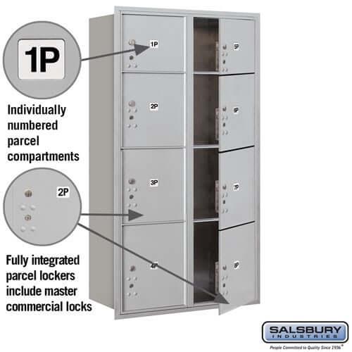 4C Horizontal Mailbox with 8 Parcel Lockers - Your Locker Store