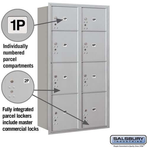 4C Horizontal Mailbox with 8 Parcel Lockers - Your Locker Store
