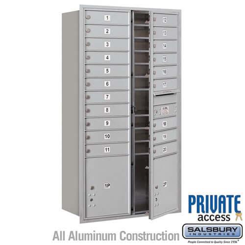 4C Horizontal Mailbox with 20 Doors & 2 Parcel Lockers - Your Locker Store