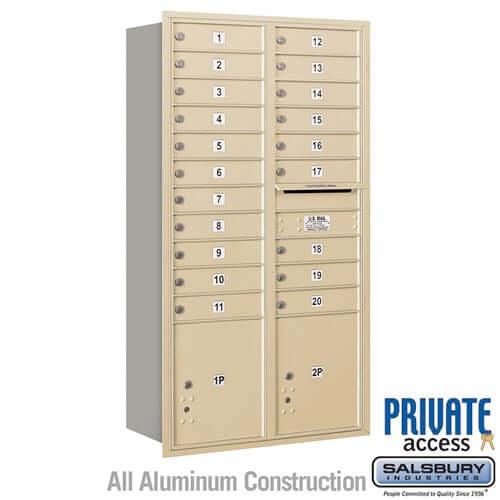 4C Horizontal Mailbox with 20 Doors & 2 Parcel Lockers - Your Locker Store