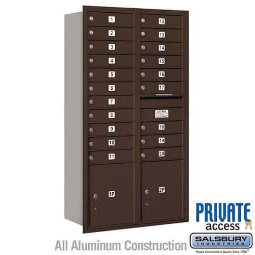 4C Horizontal Mailbox with 20 Doors & 2 Parcel Lockers - Your Locker Store