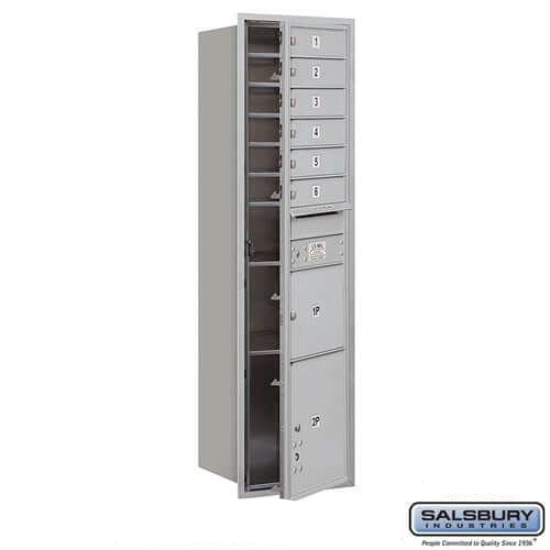 4C Horizontal Mailbox with 6 Doors & 2 Parcel Lockers