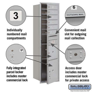 4C Horizontal Mailbox with 6 Doors & 2 Parcel Lockers