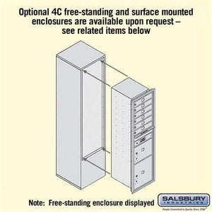 4C Horizontal Mailbox with 6 Doors & 2 Parcel Lockers