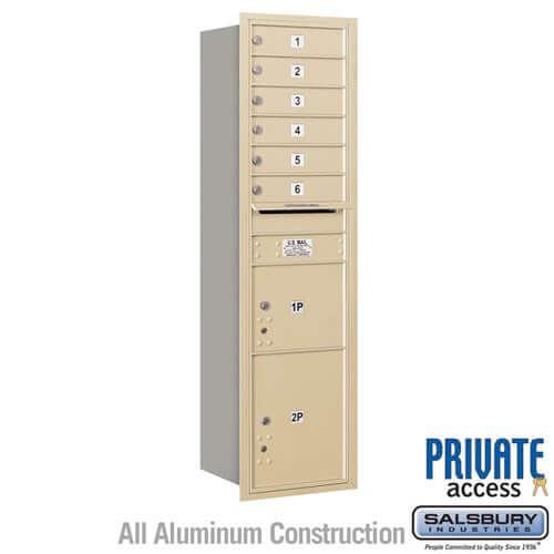 4C Horizontal Mailbox with 6 Doors & 2 Parcel Lockers - Your Locker Store