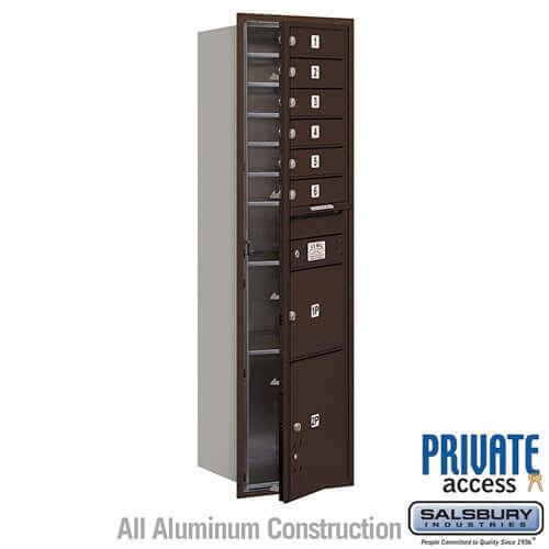 4C Horizontal Mailbox with 6 Doors & 2 Parcel Lockers - Your Locker Store