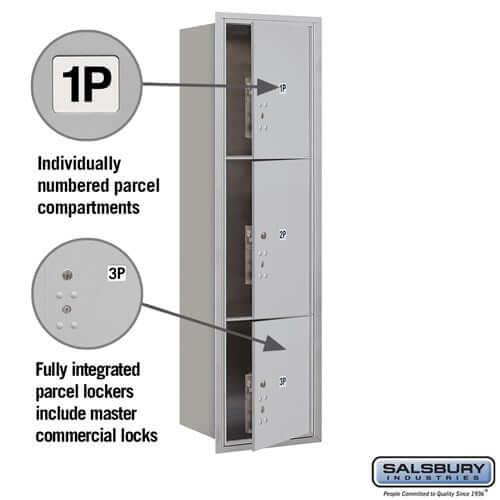 4C Horizontal Parcel Locker with 3 Doors - Your Locker Store