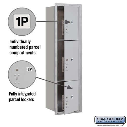 4C Horizontal Parcel Locker with 3 Doors - Your Locker Store