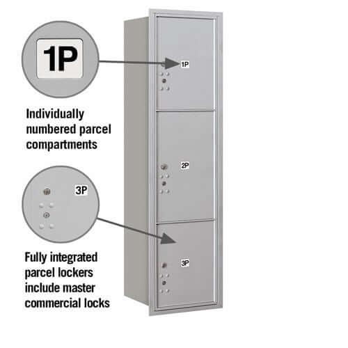 4C Horizontal Parcel Locker with 3 Doors - Your Locker Store