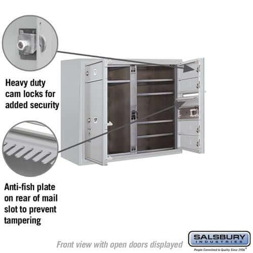4C Horizontal Mailbox with 5 Doors & 1 Parcel Locker - Your Locker Store