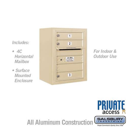 4C Horizontal Mailbox with 3 doors - Your Locker Store