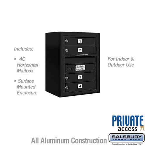 4C Horizontal Mailbox with 4 Doors - Your Locker Store