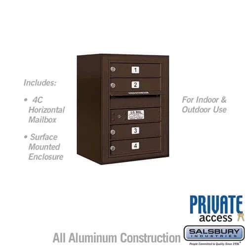 4C Horizontal Mailbox with 4 Doors - Your Locker Store