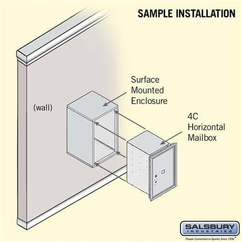 4C Horizontal Parcel Locker with 1 Door - Your Locker Store