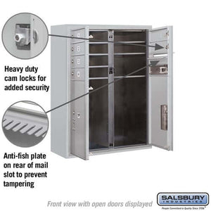 4C Horizontal Mailbox with 6 Doors & 2 Parcel Lockers