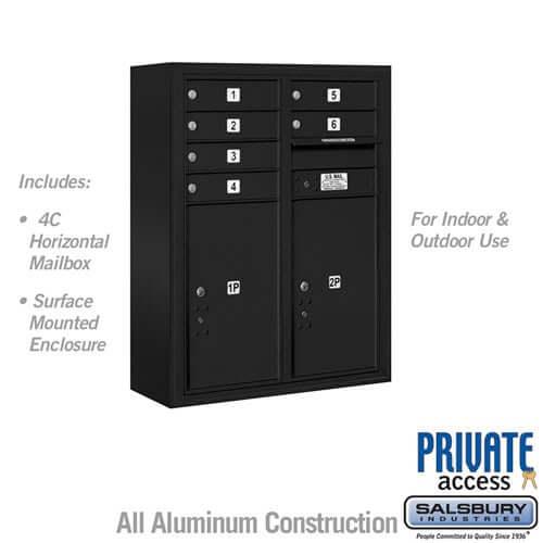 4C Horizontal Mailbox with 6 Doors & 2 Parcel Lockers - Your Locker Store