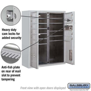 4C Horizontal Mailbox with 10 Doors & 2 Parcel Lockers