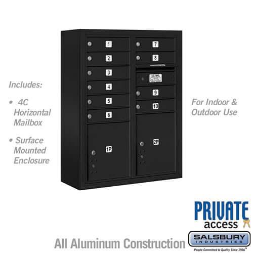 4C Horizontal Mailbox with 10 Doors & 2 Parcel Lockers - Your Locker Store
